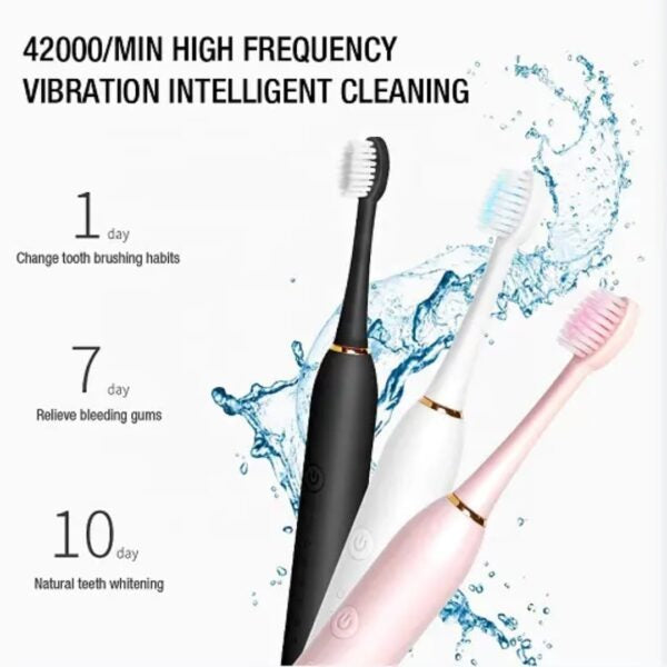Rechargeable Electric Sonic Toothbrush – 42,000 Vibrations/Min Waterproof Toothbrush