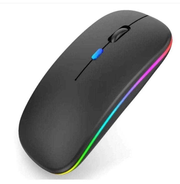 Rechargeable Wireless RGB Mouse – Silent Click, Adjustable 800/1200/1600 DPI, Ergonomic USB Mouse for Laptop, PC & Mac